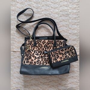 Leopard Print Handbag with Matching Wallet